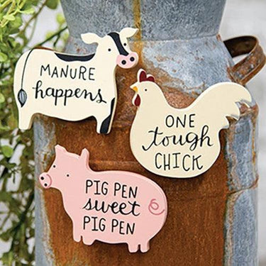 3 Set Barnyard Sayings Farm Animal Magnets - The Fox Decor